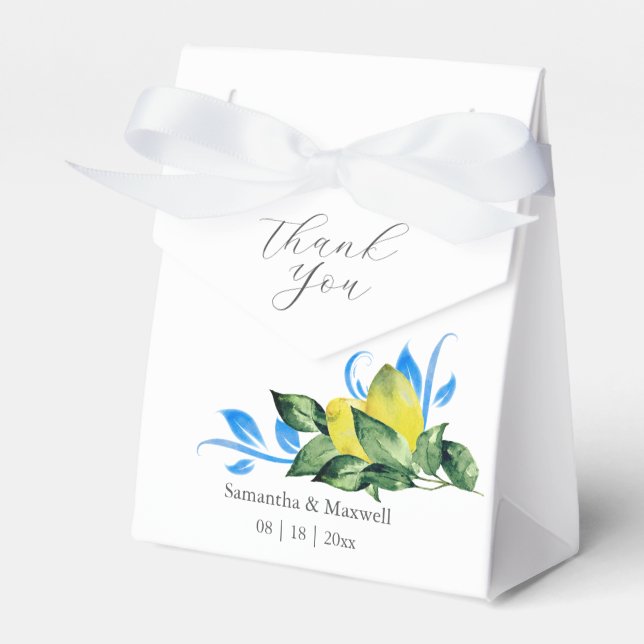 Wedding Favor Boxes Watercolor Lemon Geschenkschachtel (Vorderseite)