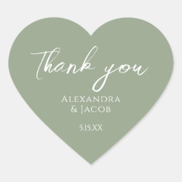Wedding Favor Labels Elegant Typography Herz-Aufkleber