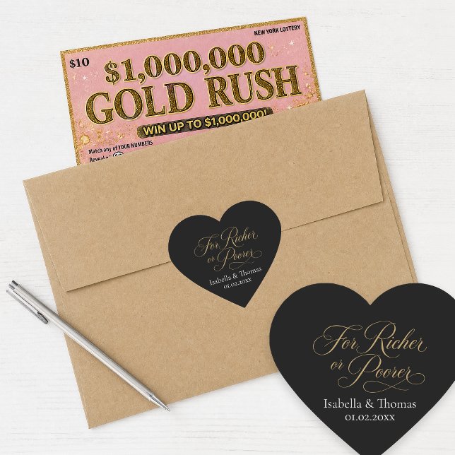 Wedding Favor Stickers For Richer or Poorer Heart  (Von Creator hochgeladen)