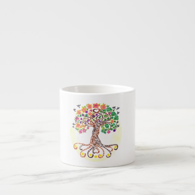 Wedding favors mandala trees of life espressotasse (Vorderseite)