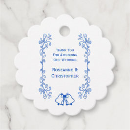 Wedding Favour Gift Tag Blue Sapphire Bells Geschenkanhänger