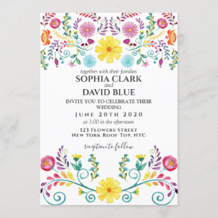 Wedding Fiesta Floral mexikanisch Einladung