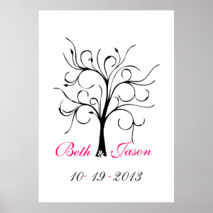 Wedding Finger Print Tree Poster