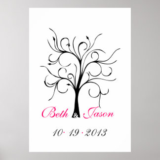 Wedding Finger Print Tree Poster