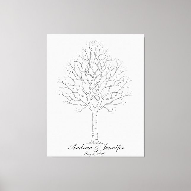 Wedding Fingerprint Tree Guest Book Alternative Leinwanddruck (Vorderseite)