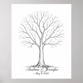Wedding Fingerprint Tree Guest Book Alternative Poster