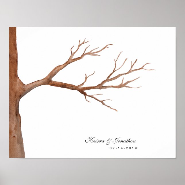 Wedding Fingerprint Tree Guest Book Alternative Poster (Vorne)