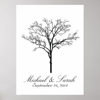 Wedding Fingerprint Tree Guestbook Poster
