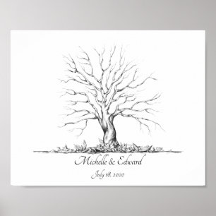 Wedding Fingerprint Tree Guestbook Poster