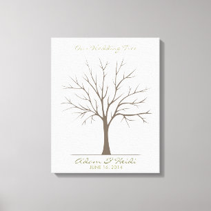 Wedding Fingerprint Tree - Klassisch Leinwanddruck