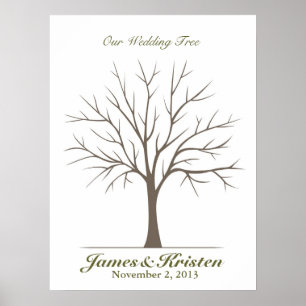 Wedding Fingerprint Tree - Klassisch Poster