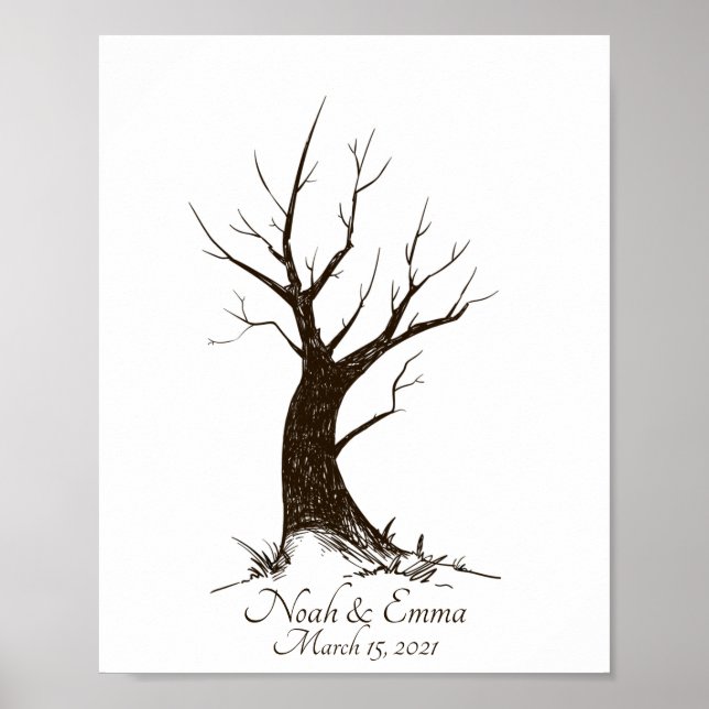 Wedding Fingerprint Tree Poster (Vorne)