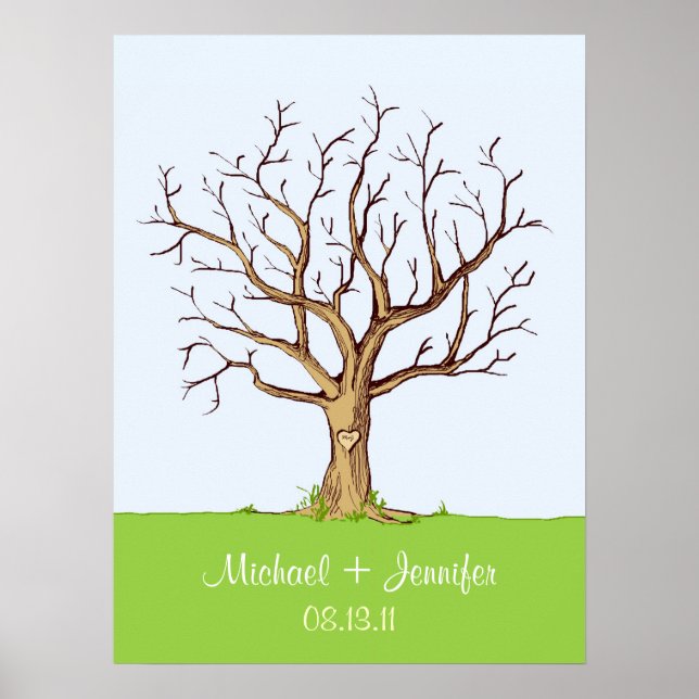 Wedding Fingerprint Tree Poster (Farbe) (Vorne)