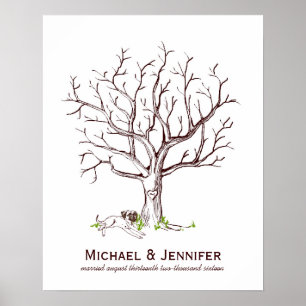 Wedding Fingerprint Tree Poster (Hund II)