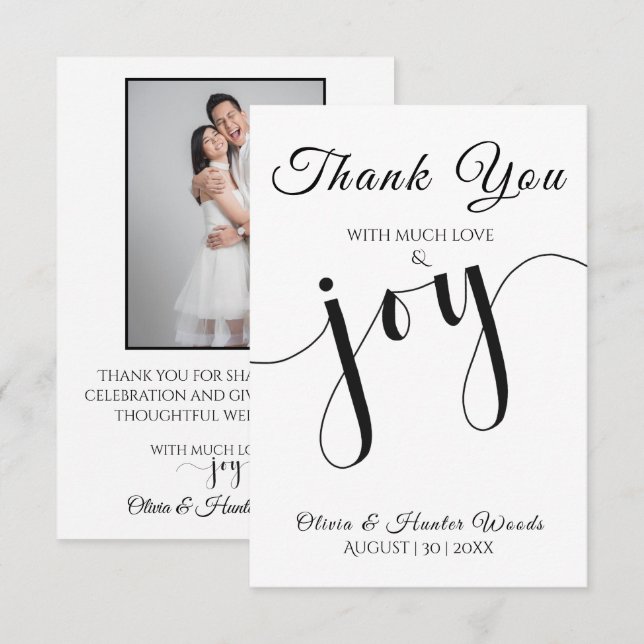 Wedding Flat Thank You Card Simple Script Dankeskarte (Vorne/Hinten)