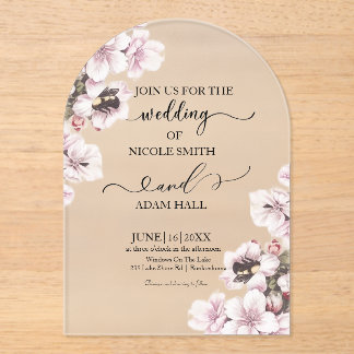 Wedding Floral Invitation Acryleinladungen