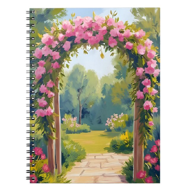 Wedding Flower Arch | Watercolor Marriage Painting Notizblock (Vorderseite)