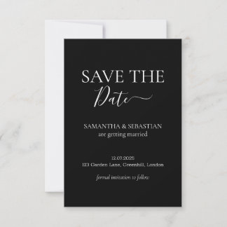 Wedding Formal Save the Date Black