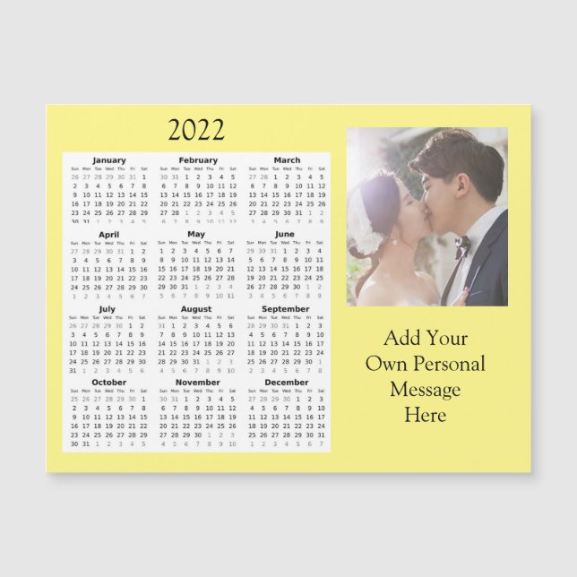 Wedding Foto 2022 Mini-Kalender Magneteinladung (Vorderseite)