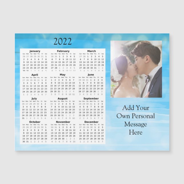 Wedding Foto 2022 Mini-Kalender Magneteinladung (Vorderseite)