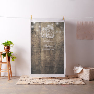 Wedding Foto Booth Backdrop Wood Mason Jar Lights Stoff