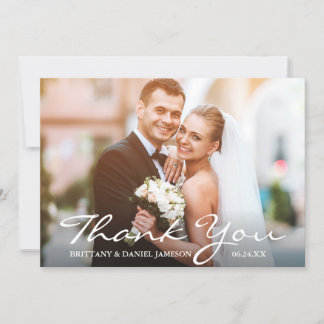 Wedding Foto Bride & Groom Vielen Dank Dankeskarte