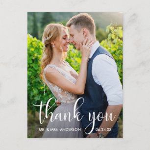 Wedding Foto Calligraphy Script Vielen Dank Postkarte