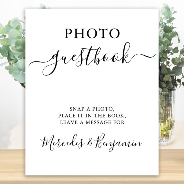 Wedding Foto Guest Book Sign Modern Calligraphy Poster (Von Creator hochgeladen)