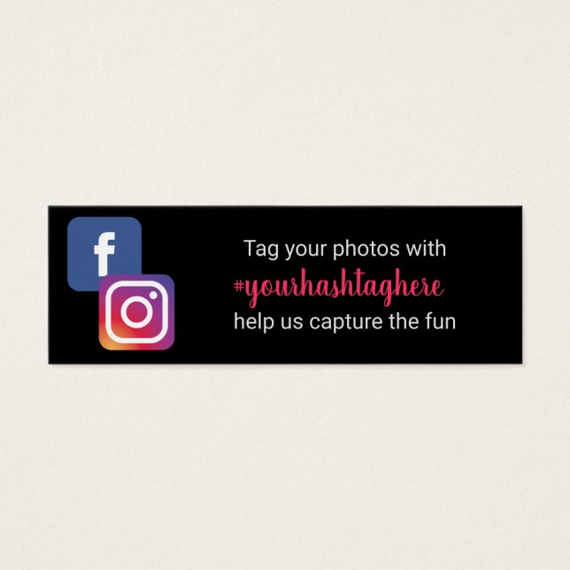 Wedding Foto Hashtag Instagram Facebook Beilage (Vorderseite)