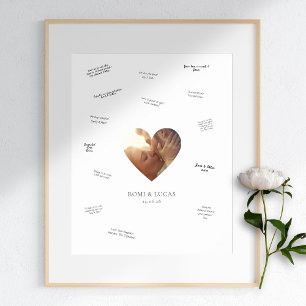 Wedding Foto Heart Guest Book Alternative Poster