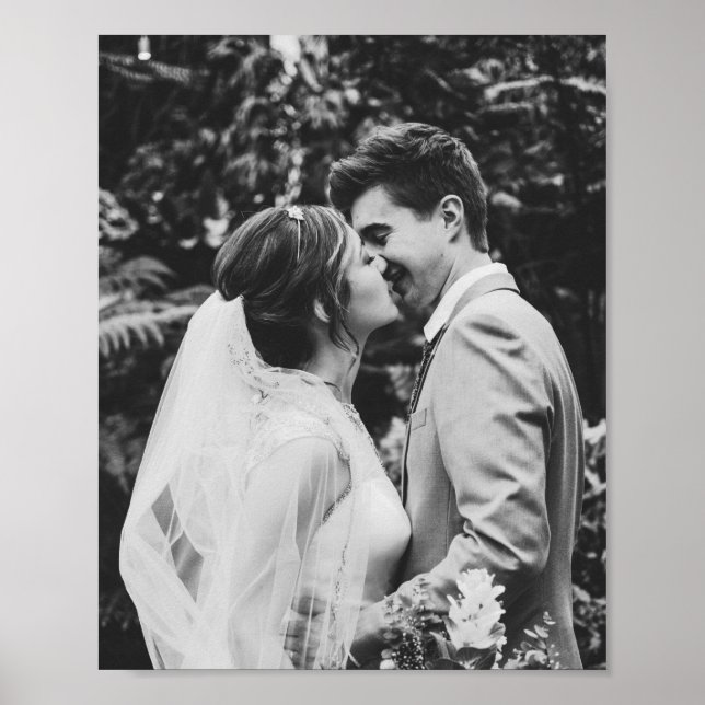 Wedding Foto Newlyweds Couple Sign Poster (Vorne)