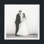 Wedding Foto Newlyweds Mr. & Mrs. Schwarz-weiß Gef Magnet<br><div class="desc">Maßgeschneidertes Hochzeitsstil in Schwarz/Weiß mit weißem FOTO. Einfach zu personalisieren,  um Ihre eigenen Lieblings-Foto. Moderner,  klassischer,  zeitloser Sake. Mix und Match kompletten Wedding / Keepake Kollektionen von TMCdesigns.</div>