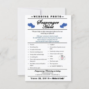 Wedding Foto Scavenger Hunt Einladung