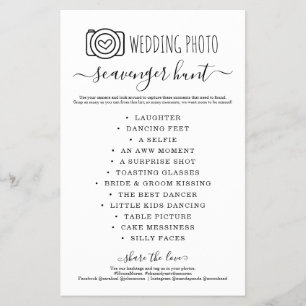 Wedding Foto Scavenger Hunt I Spy Game Flyer