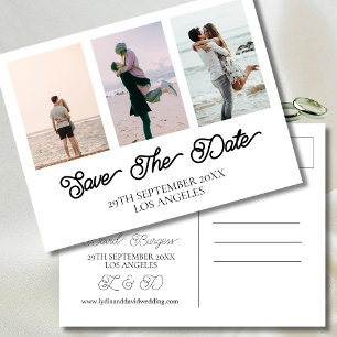 Wedding Foto Simple White Save the Date Feiertagspostkarte