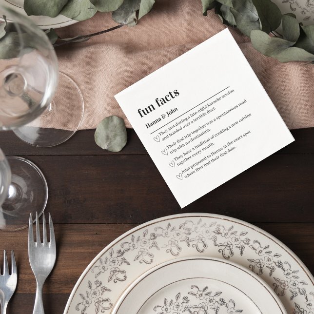 Wedding Fun Facts Cocktail Napkin Serviette (Von Creator hochgeladen)