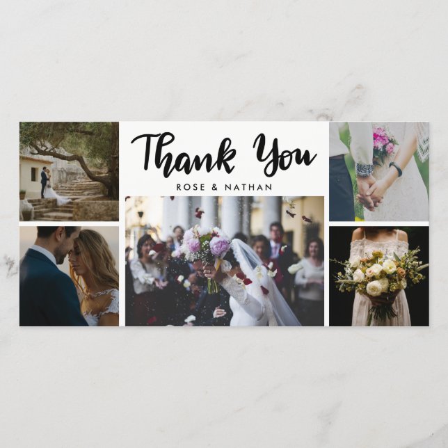 Wedding fünf Fotos danke Script (Vorderseite)