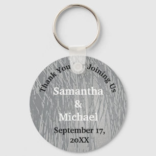 Wedding Gast Elegante Silver Stripes Vielen Dank Schlüsselanhänger