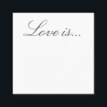 Wedding Gästebuch Verlasse uns eine Note Liebe ist Quadratische Visitenkarte<br><div class="desc">Einfache weiße Hochzeit "Tag der Schreibwaren" Ratgeber Karten zu verwenden,  anstelle eines Gästebuches. Verlass diese kleinen Karten aus und lass deinen Gästen,  ihre Nachricht zu schreiben.</div>