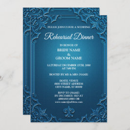 Wedding Geometric Teal Turquoise Rehearsal Dinner Einladung