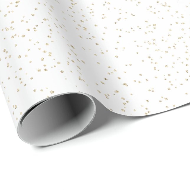 Wedding Gold Glitzer Geschenkpapier (Rolleneckpunkt)