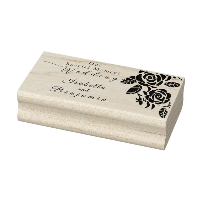 Wedding Gold Rose Black Gummistempel (Stempel)