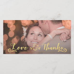 Wedding Gold Vielen Dank, dass Sie Foto Cards über Dankeskarte
