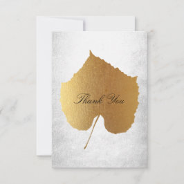 Wedding Golden Leaf Silver Vielen Dank Einladung
