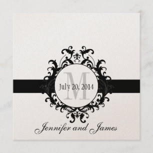 Wedding Goldschwarzes Monogramm Save the Date