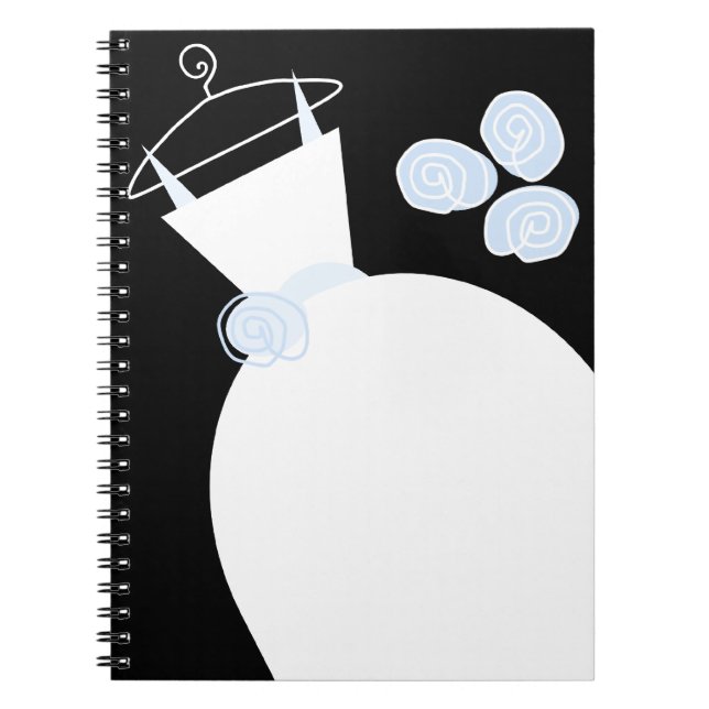 Wedding Gown Blue Black Notebook Notizblock (Vorderseite)