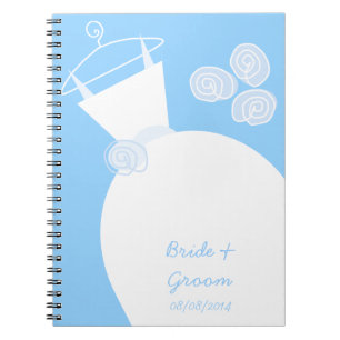 Wedding Gown Blue 'Bridal and Groom' Notizblock