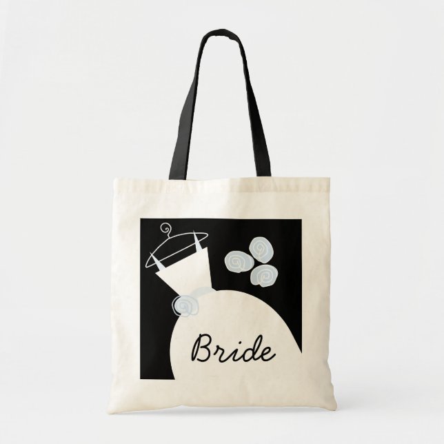 Wedding Gown Blue 'Bride' Totbag schwarz Tragetasche (Vorne)