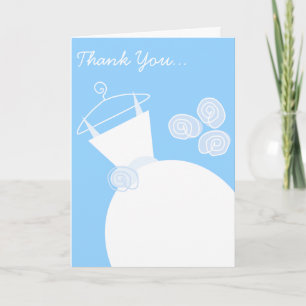 Wedding Gown Blue 'Danke Bridesmaid' Dankeskarte