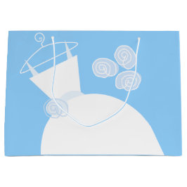 Wedding Gown Blue Geschenktasche groß Große Geschenktüte